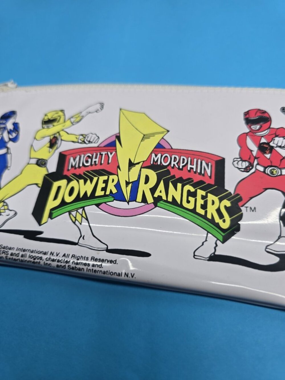 VINTAGE 1993 MIGHTY MORPHIN POWER RANGERS ZIPPERED PENCIL POUCH STORAGE CASE - Picture 6 of 11